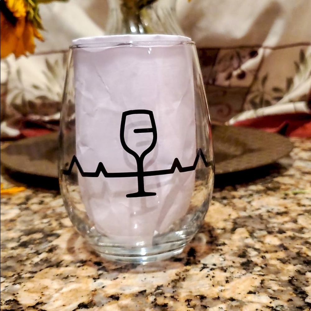 Custom stemless 21oz wine glass!